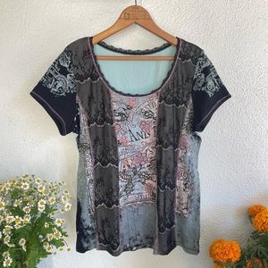 Y2K trendy lace patchwork style top